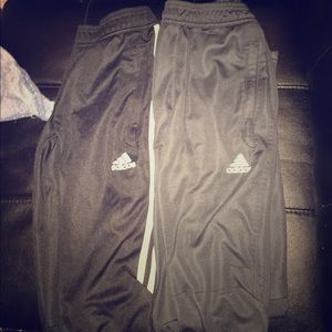 2 adidas soccer style pants with pockets